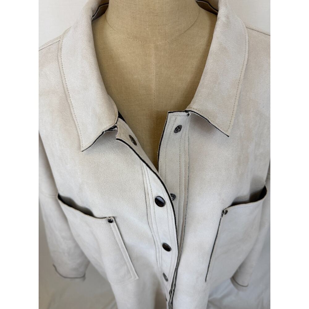NWT Dear John BOUTIQUE Oversized Ivory Faux Suede Jacket / Shacket XL #0252 XL - Picture 7 of 9